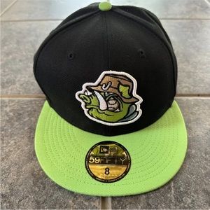 MiLB Hartford Yard Goats New Era 59Fifty Hat "Theme Night 2019 River Hogs". SZ 8